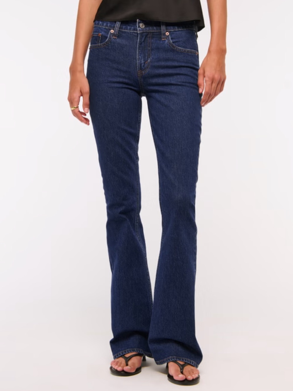Abercrombie & Fitch Women's mid rise bootcut dark blue jean